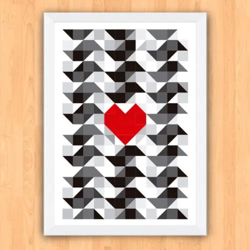 Quadro Pôster A3 c/ Moldura I Love Sp Calçada 30x42cm