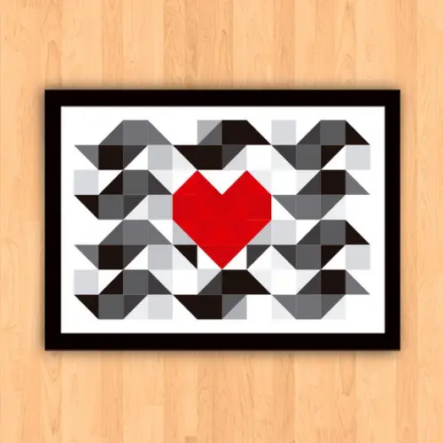 Quadro Pôster A3 c/ Moldura I Love Sp Calçada 30x42cm