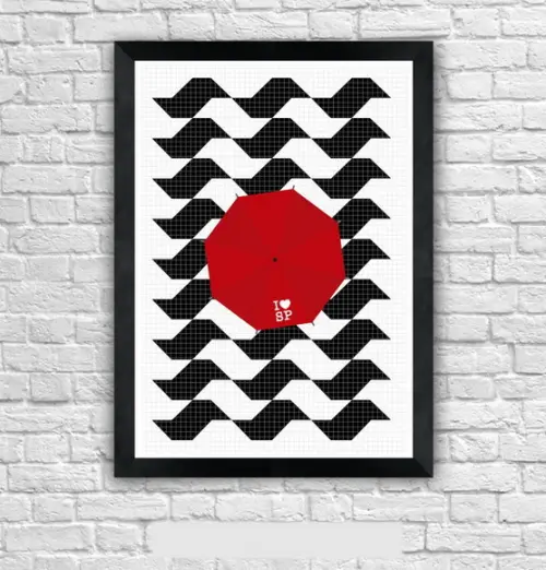 Quadro Pôster A3 c/ Moldura I Love Sp Calçada 30x42cm