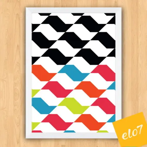 Quadro Pôster A3 c/ Moldura I Love Sp Calçada Cores 30x42cm