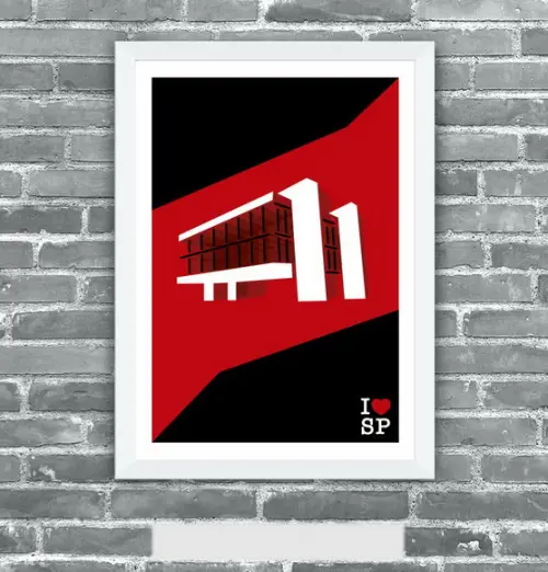 Quadro Pôster A3 c/ Moldura I Love Sp Masp 30x42cm