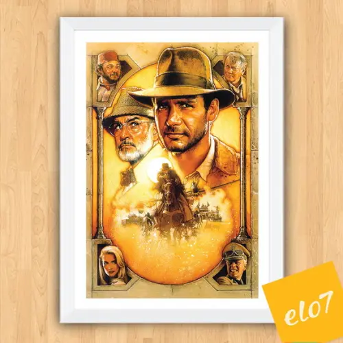 Quadro Pôster A3 c/ Moldura Indiana Jones 3 30x42cm