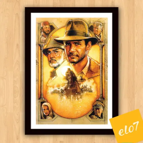 Quadro Pôster A3 c/ Moldura Indiana Jones 3 30x42cm