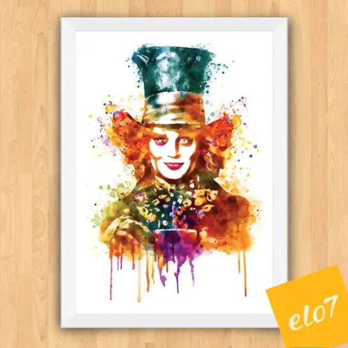 Quadro Pôster A3 c/ Moldura Jonny Depp Pop Art 30x42cm