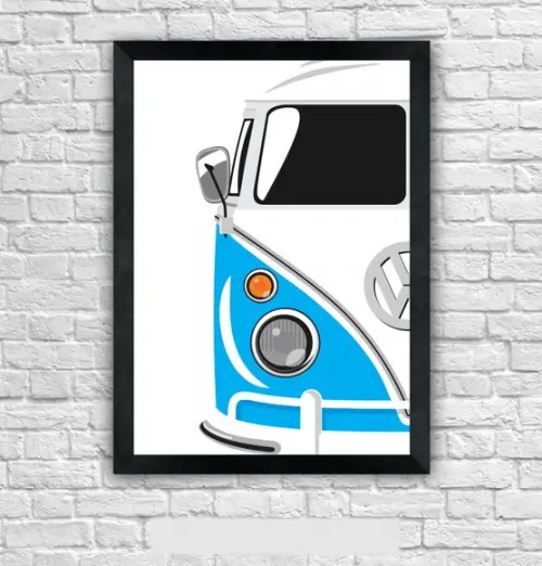 Quadro Pôster A3 c/ Moldura Kombi Azul 30x42cm