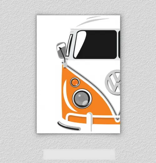 Quadro Pôster A3 c/ Moldura Kombi Laranja 30x42cm