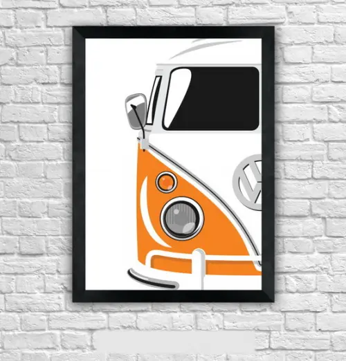 Quadro Pôster A3 c/ Moldura Kombi Laranja 30x42cm