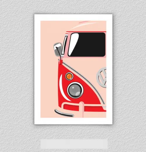 Quadro Pôster A3 c/ Moldura Kombi Vermelha 30x42cm