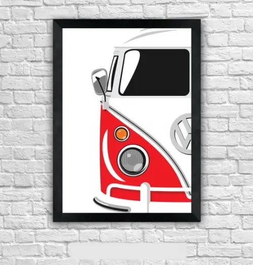 Quadro Pôster A3 c/ Moldura Kombi Vermelha 30x42cm