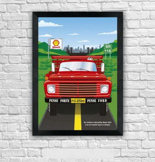 Quadro Pôster A3 c/ Moldura Letra Frete Fordão 30x42cm
