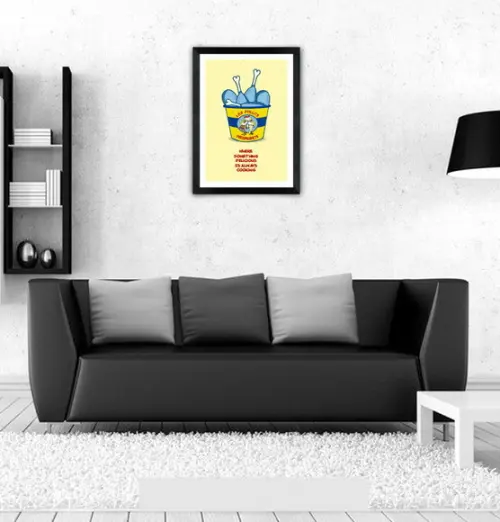Quadro Pôster A3 c/ Moldura Los Polos Blue Bucket - 30x42cm
