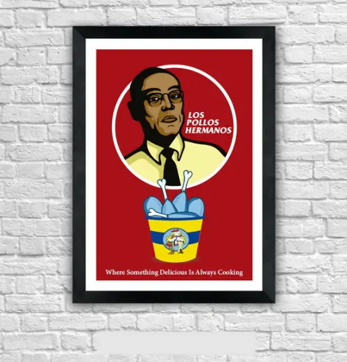 Quadro Pôster A3 c/ Moldura Los Polos Gus Fring - 30x42cm