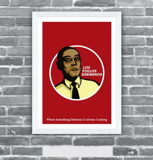 Quadro Pôster A3 c/ Moldura Los Polos Gus Fring - 30x42cm