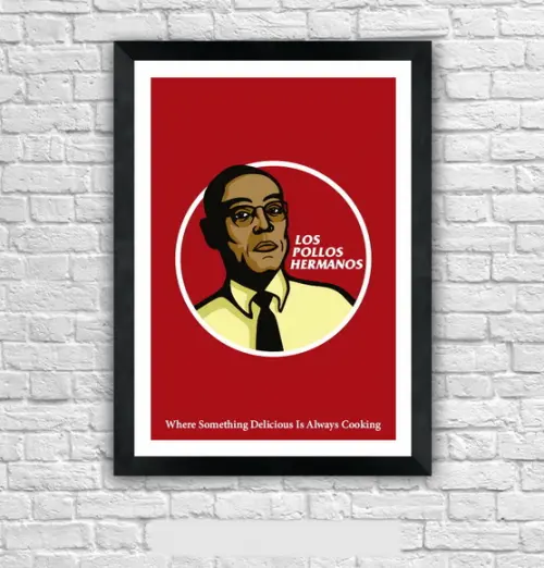 Quadro Pôster A3 c/ Moldura Los Polos Gus Fring - 30x42cm