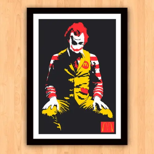 Quadro Pôster A3 c/ Moldura Mac Joker Pop Art 30x42cm