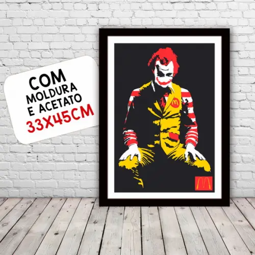 Quadro Pôster A3 c/ Moldura Mac Joker Pop Art 30x42cm
