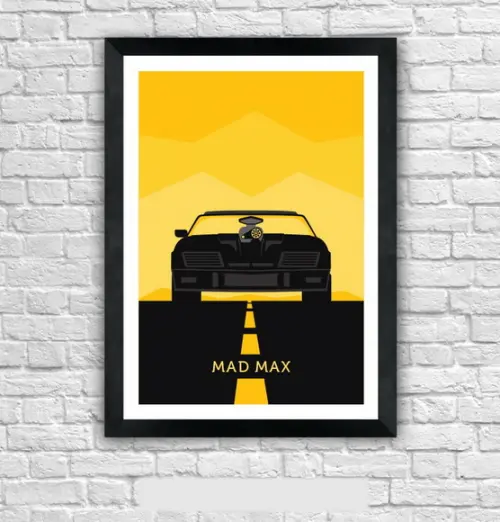 Quadro Pôster A3 c/ Moldura Mad Max Carro 30x42cm