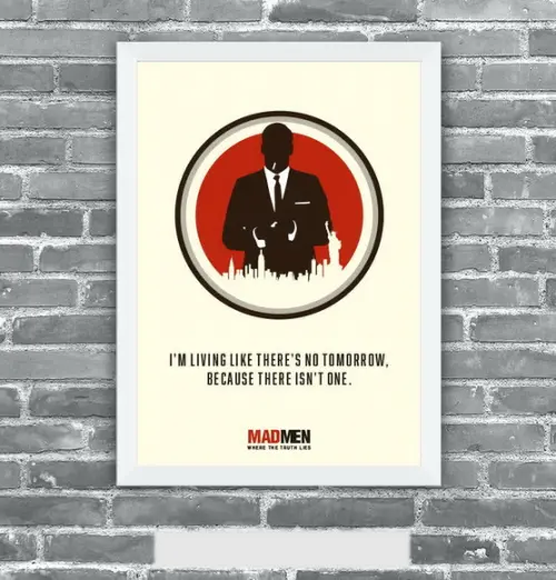 Quadro Pôster A3 c/ Moldura Mad Men no Tomorrow 30x42cm