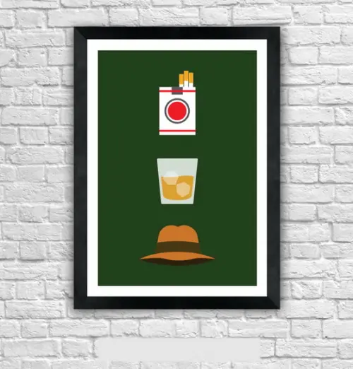 Quadro Pôster A3 c/ Moldura Mad Men Trivia - 30x42cm