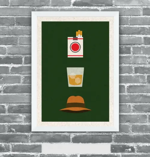 Quadro Pôster A3 c/ Moldura Mad Men Trivia - 30x42cm