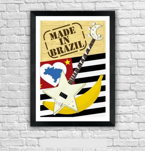 Quadro Pôster A3 c/ Moldura Made In Brazil 30x42cm