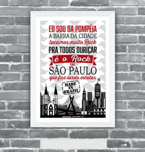 Quadro Pôster A3 c/ Moldura Made In Brazil Sp 30x42cm