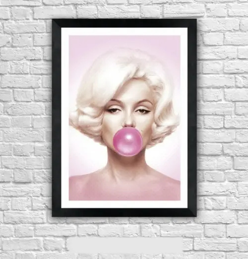 Quadro Pôster A3 c/ Moldura Marilyn Monroe Pop Art 30x42cm