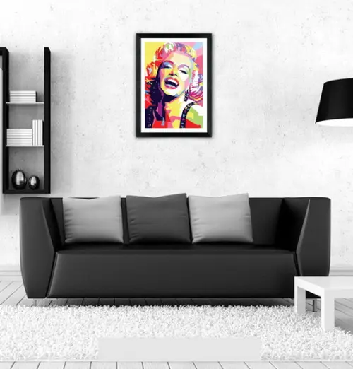 Quadro Pôster A3 c/ Moldura Marilyn Monroe Pop Art 30x42cm