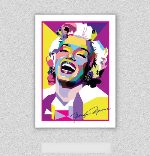 Quadro Pôster A3 c/ Moldura Marilyn Monroe Pop Art 30x42cm