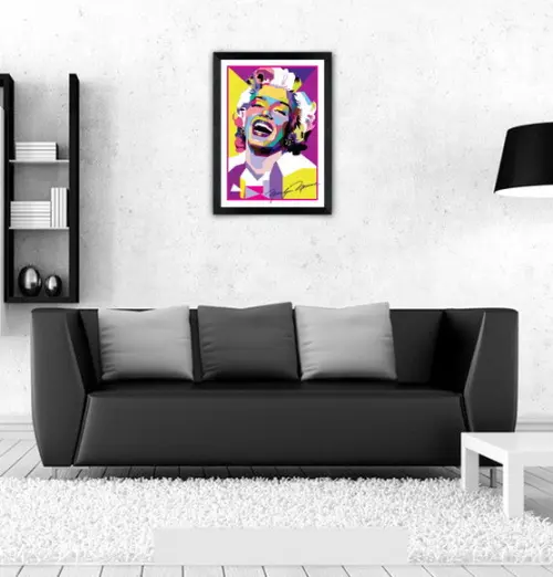 Quadro Pôster A3 c/ Moldura Marilyn Monroe Pop Art 30x42cm