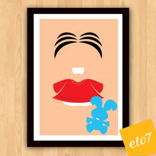 Quadro Pôster A3 c/ Moldura Monica Pop Art 30x42cm