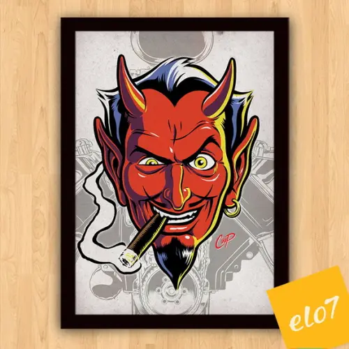 Quadro Pôster A3 c/ Moldura Motor Coop Devil 30x42cm