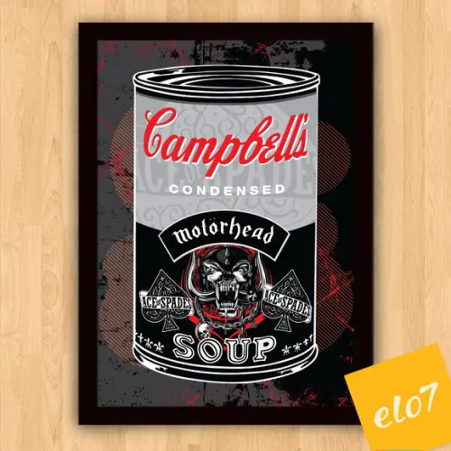 Quadro Pôster A3 c/ Moldura Motorhead Campbell´s 30x42cm