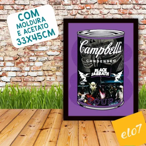 Quadro Pôster A3 c/ Moldura Motorhead Campbell´s 30x42cm