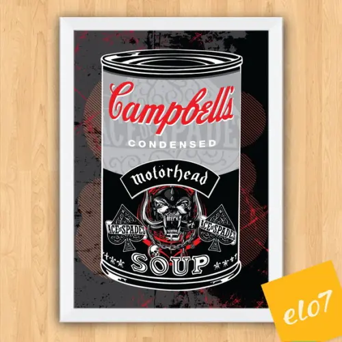 Quadro Pôster A3 c/ Moldura Motorhead Campbell´s 30x42cm