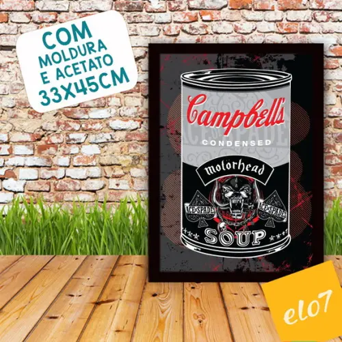 Quadro Pôster A3 c/ Moldura Motorhead Campbell´s 30x42cm