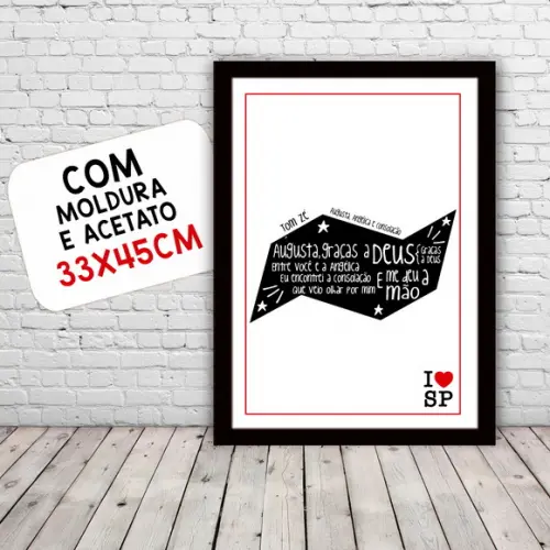Quadro Pôster A3 c/ Moldura Músicas de São Paulo 30x42cm
