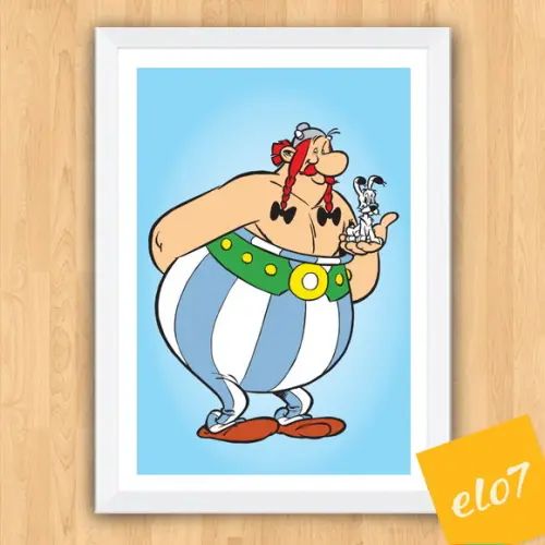 Quadro Pôster A3 c/ Moldura Obelix e Ideafix 30x42cm