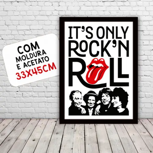 Quadro Pôster A3 c/ Moldura Only Rock 30x42cm