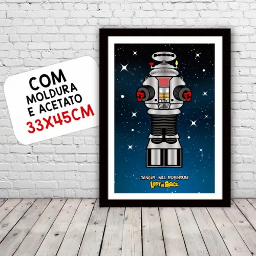 Quadro Pôster A3 c/ Moldura Perdidos no Espaço 30x42cm
