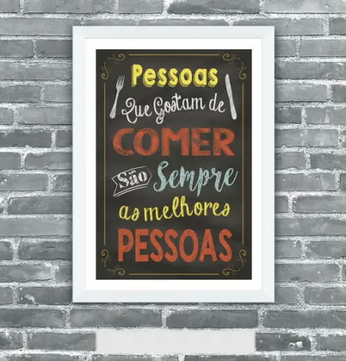 Quadro Pôster A3 c/ Moldura Pessoas Que Gostam de c 30x42cm
