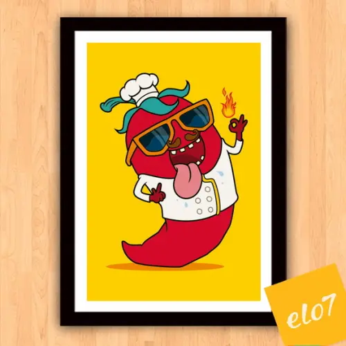 Quadro Pôster A3 c/ Moldura Pimenta Chef 30x42cm