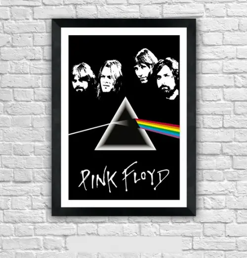 Quadro Pôster A3 c/ Moldura Pink Floyd 30x42cm