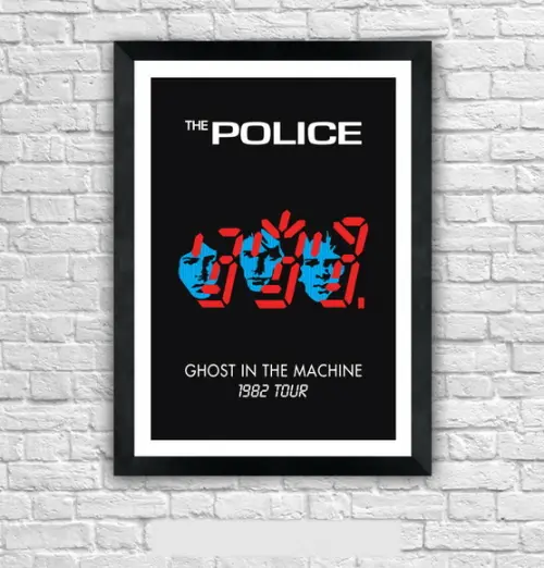 Quadro Pôster A3 c/ Moldura Police Ghost 30x42cm