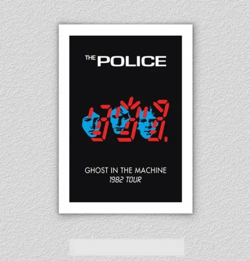 Quadro Pôster A3 c/ Moldura Police Ghost 30x42cm