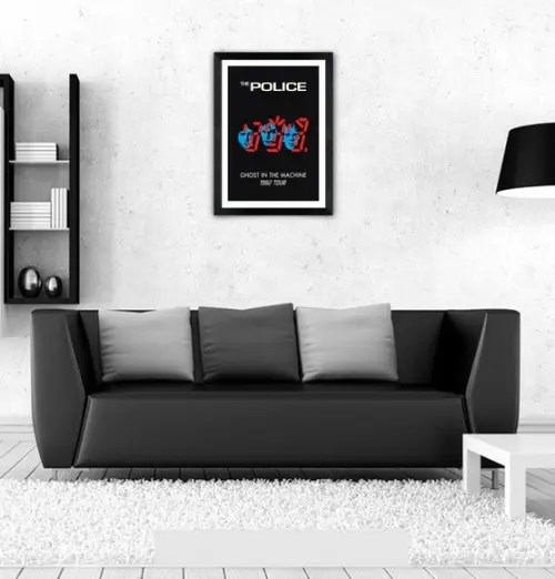 Quadro Pôster A3 c/ Moldura Police Ghost 30x42cm