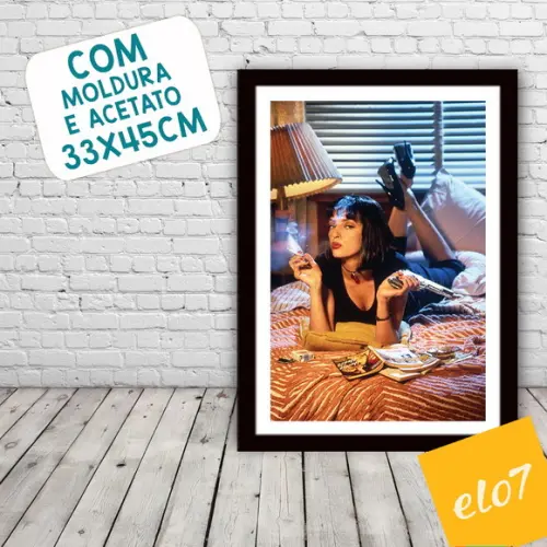 Quadro Pôster A3 c/ Moldura Pulp Fiction 30x42cm