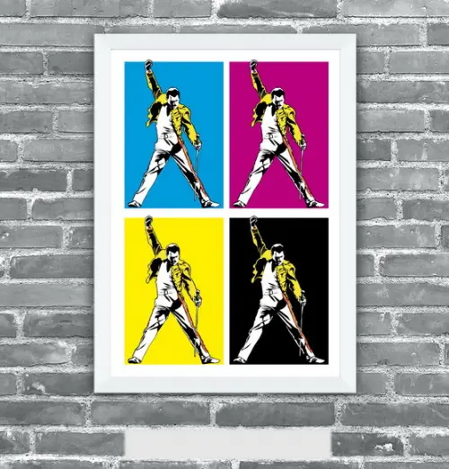 Quadro Pôster A3 c/ Moldura Queen Tribute 30x42cm