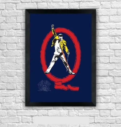 Quadro Pôster A3 c/ Moldura Queen Tribute 30x42cm