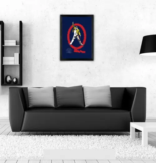 Quadro Pôster A3 c/ Moldura Queen Tribute 30x42cm